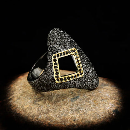 Men's Rings Black Zircon Rings