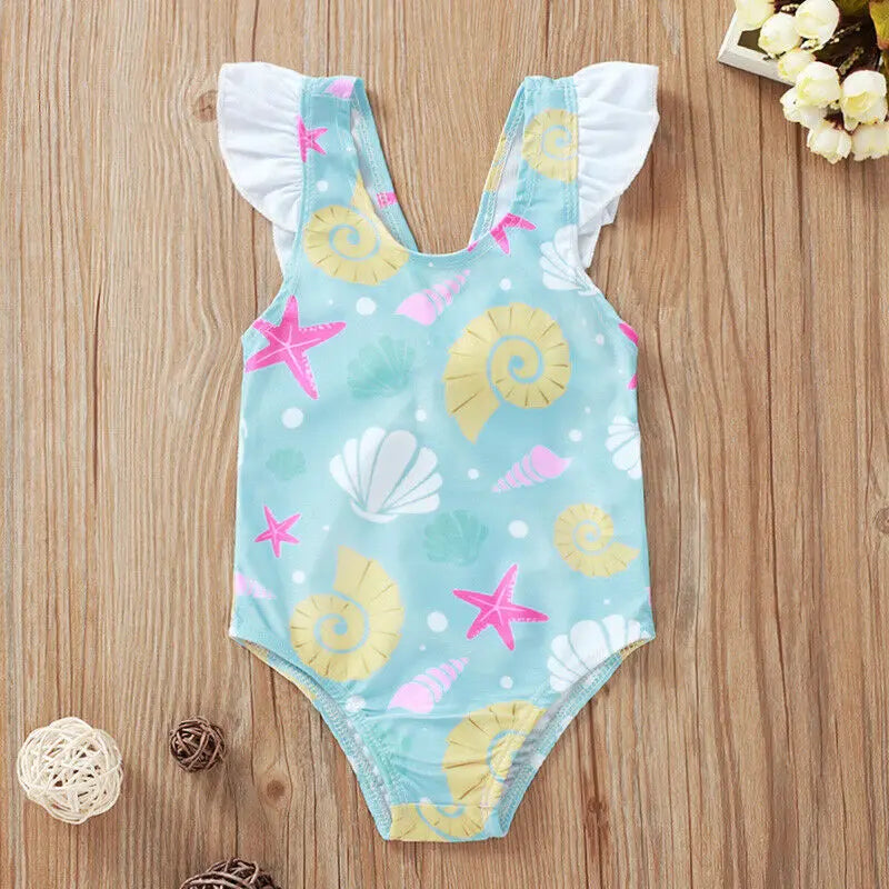 Kids Baby Girl Swimsuit Toddler Bikini Bow Swimwear Beach Bathing Beach Bodysuit Suit