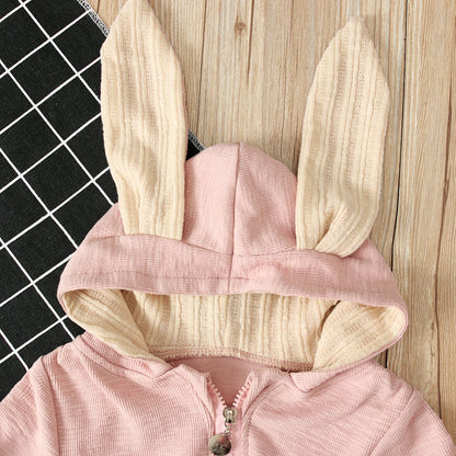 Girl's & Boy's Easter Bunny Hooded Rabbit Ears Jumpsuits