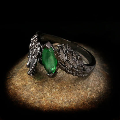 Vintage Wings Green Gemstone Rings