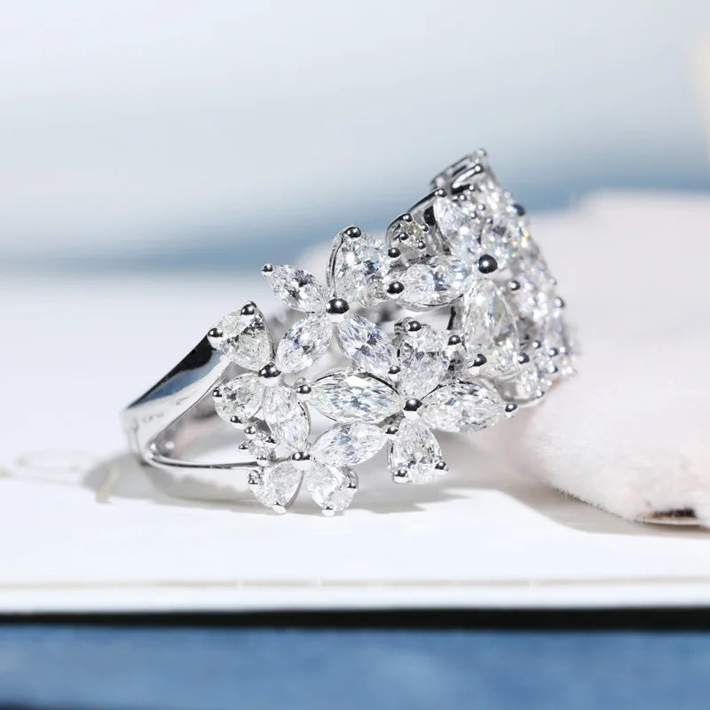 Petal Delight Crystal Zircon Ring