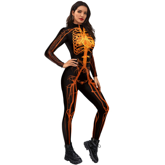 Skeleton Bodysuits! Full Adult One Piece Day of The Dead, Halloween, Costume Party, Cosplay