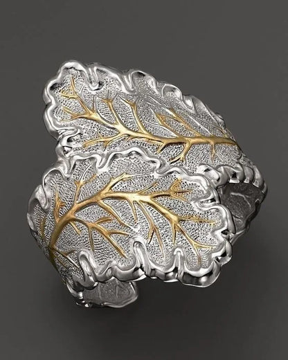 Vintage Embossed Leaf Ring