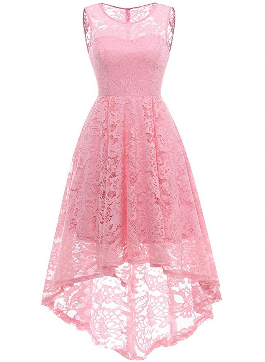 Lace High-Low Maxi Formal Party Dress