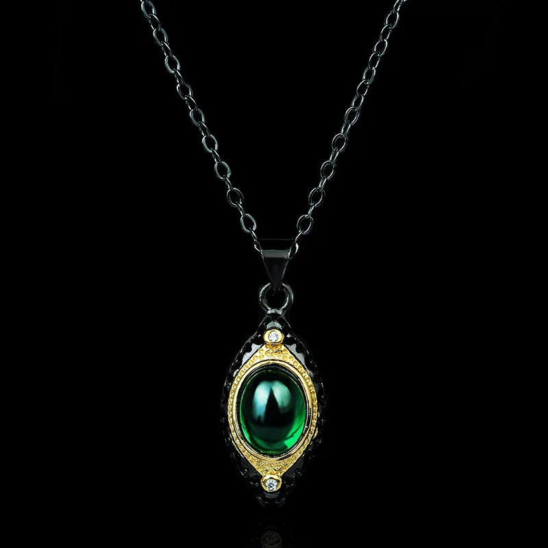 Emerald Agate Chain Black & Gold Style Chain