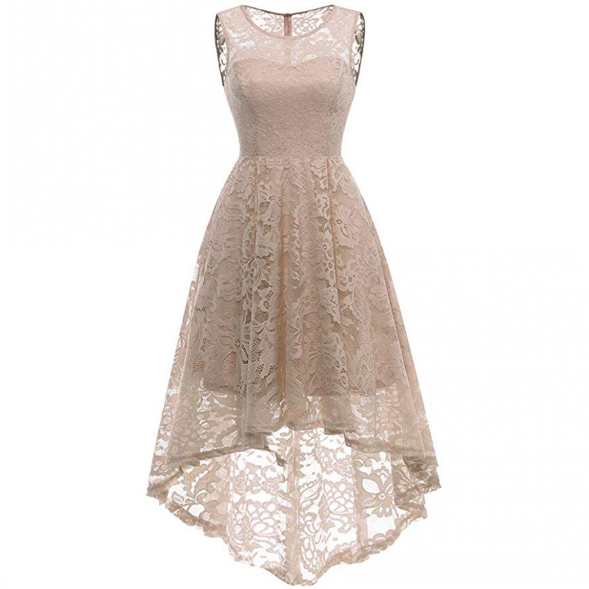 Lace High-Low Maxi Formal Party Dress