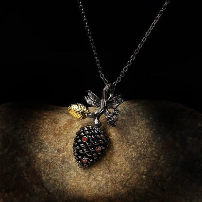 Pine-Cone Necklace Black & Gold Style Series Banquet Necklace