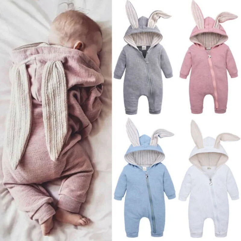 Girl's & Boy's Easter Bunny Hooded Rabbit Ears Jumpsuits