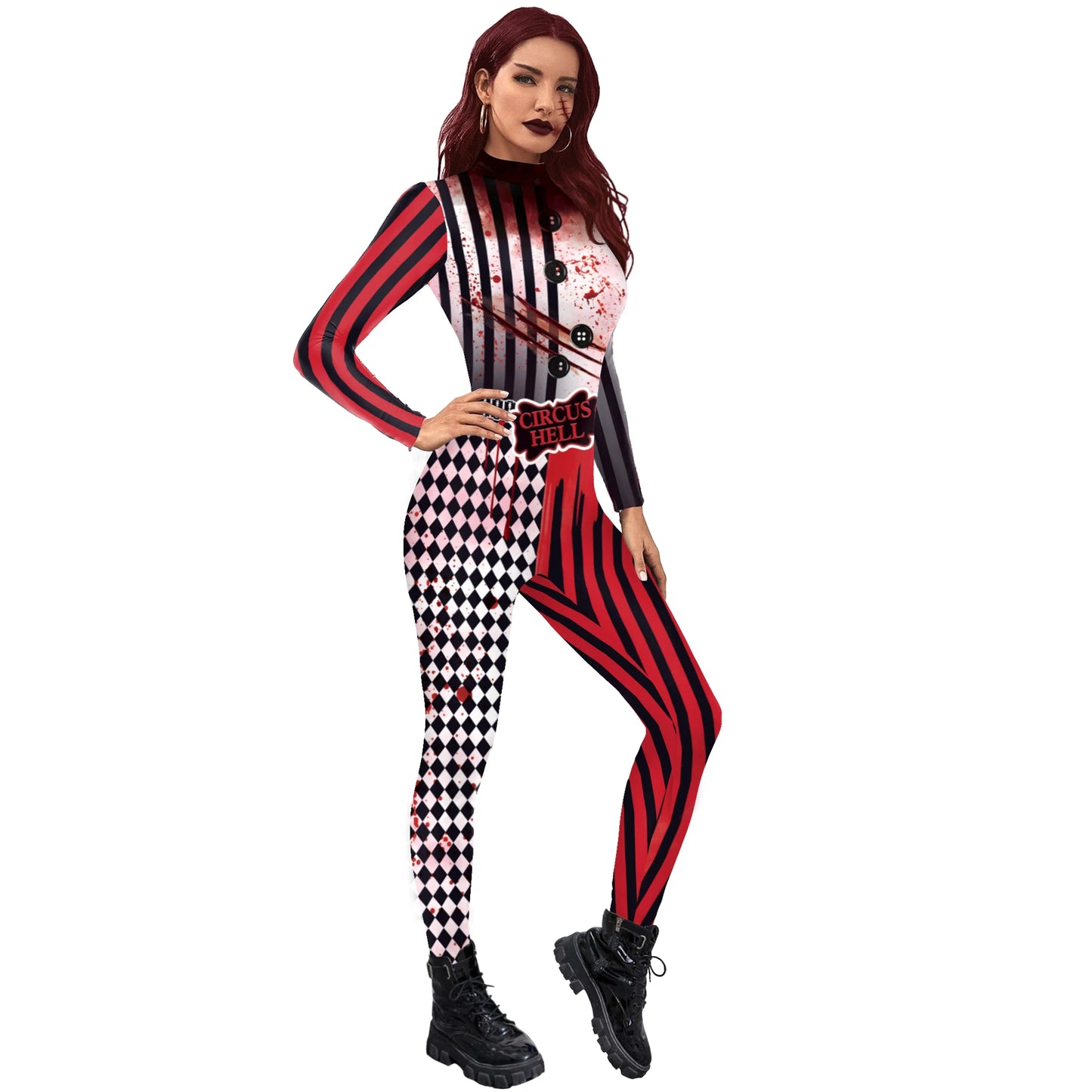 Halloween Bodysuits! Clown Adult Full One Piece, Day of The Dead, Cosplay, Party Costumes