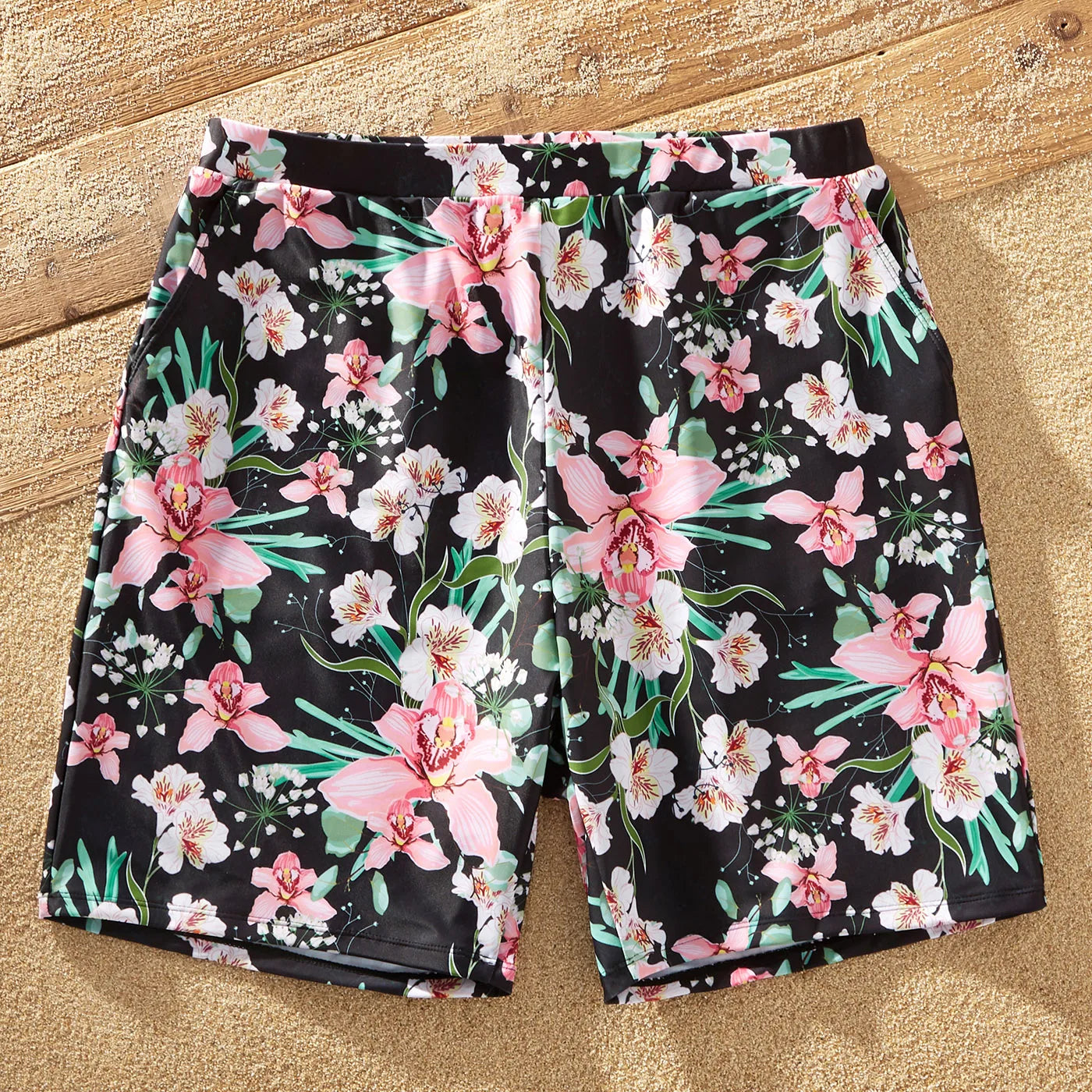 Family Matching! Floral Swimsuits & Swim Trunks