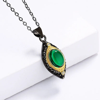 Emerald Agate Chain Black & Gold Style Chain