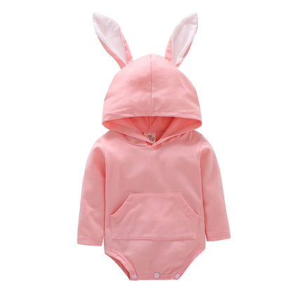 Girl's & Boy's Hooded Easter Bunny Ears Rompers