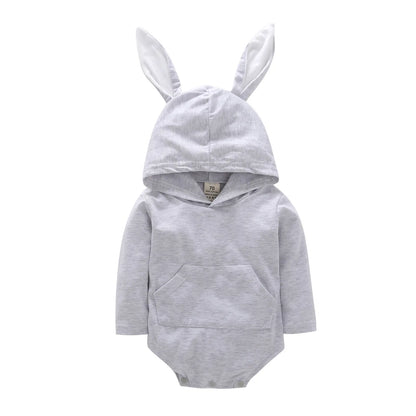 Girl's & Boy's Hooded Easter Bunny Ears Rompers