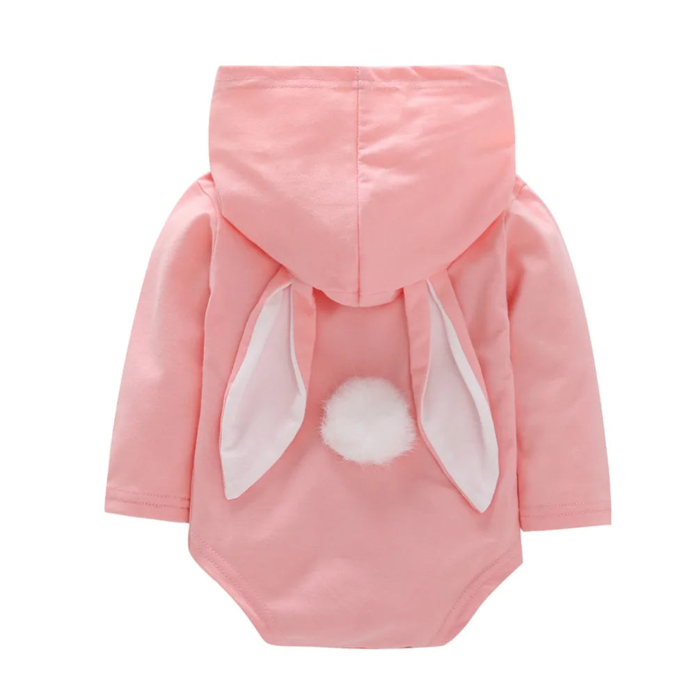 Girl's & Boy's Hooded Easter Bunny Ears Rompers