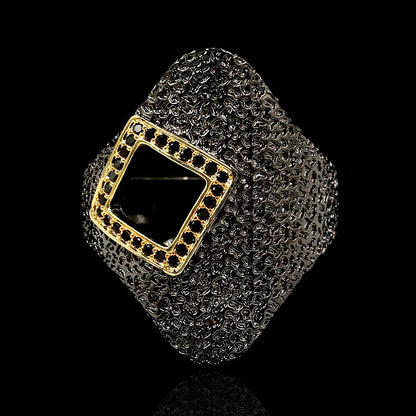 Men's Rings Black Zircon Rings