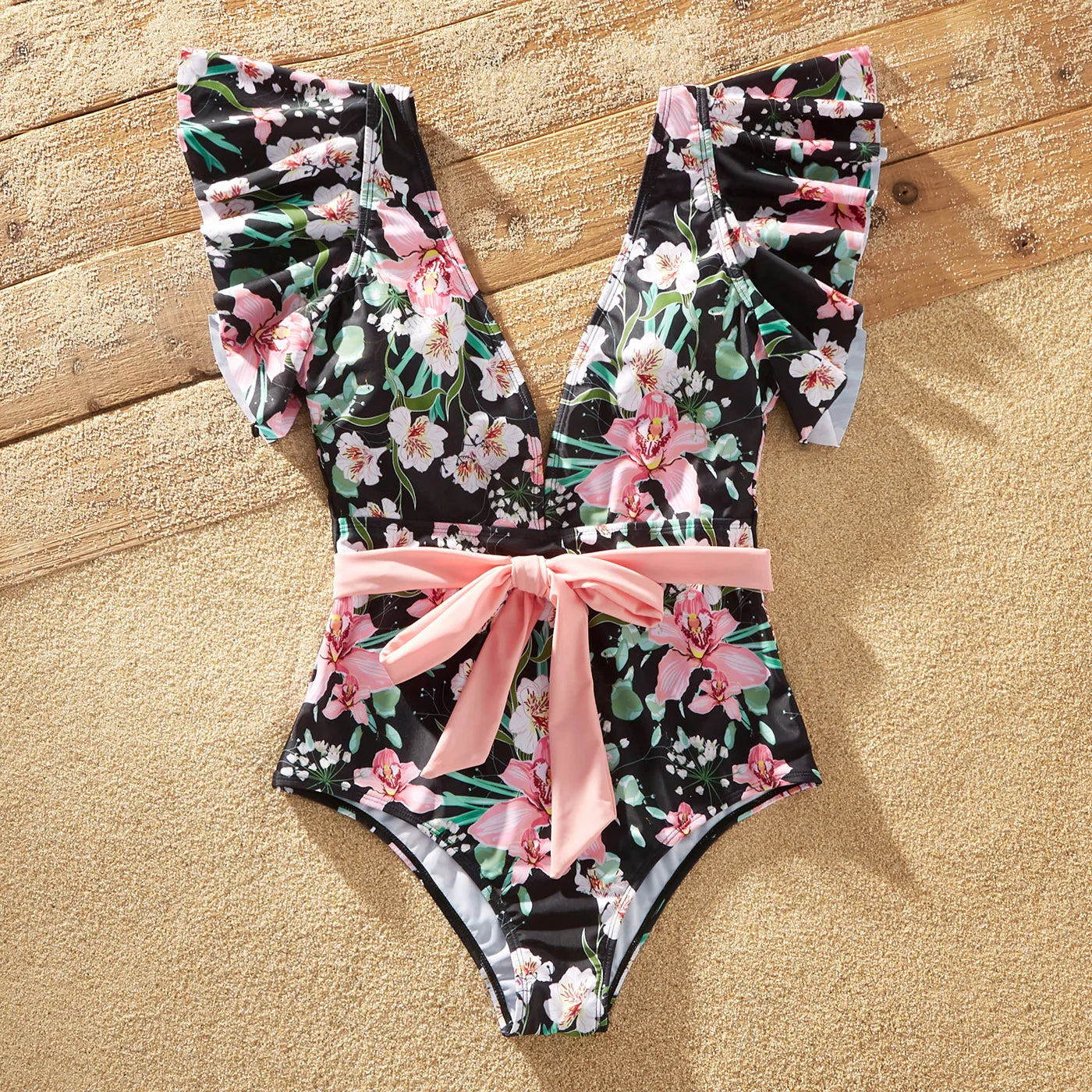 Family Matching! Floral Swimsuits & Swim Trunks