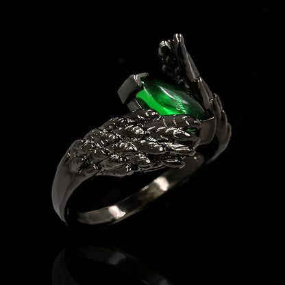 Vintage Wings Green Gemstone Rings