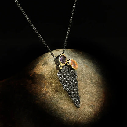 Triangle Zircon Necklaces Black & Gold Style Chain Necklace