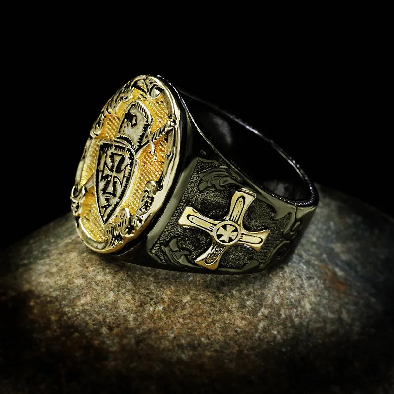 Men's Retro Cross Rings