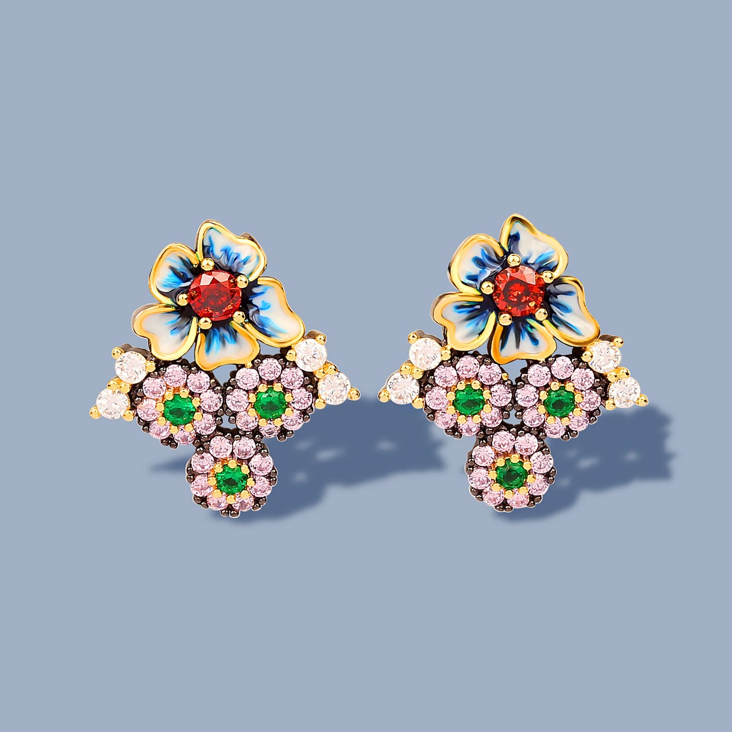 Earrings Flower Enamel Flower Earrings