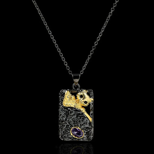 Black & Gold Style Cat Necklaces Chain