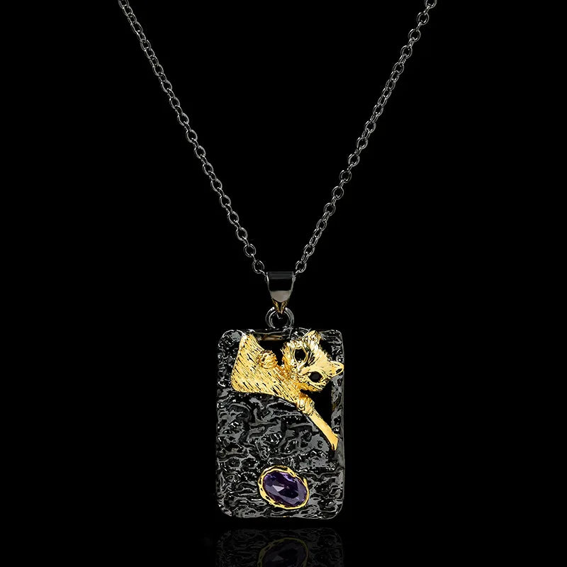 Black & Gold Style Cat Necklaces Chain