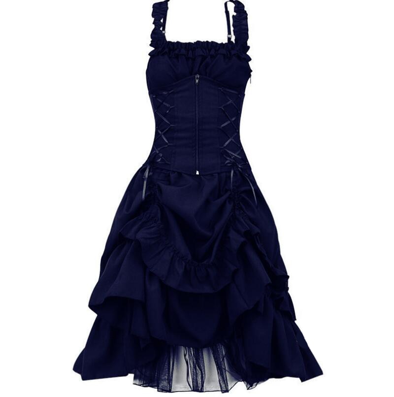 Victorian Royal Court Black Lace Midi Dress