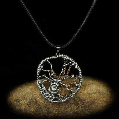 Europe & America Spider Zircon Pendant Two Spider Chain