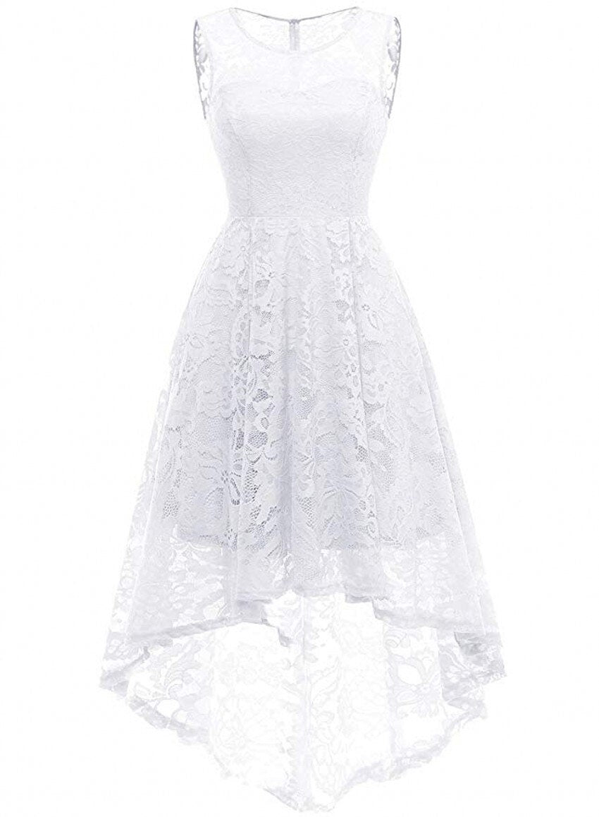 Lace High-Low Maxi Formal Party Dress