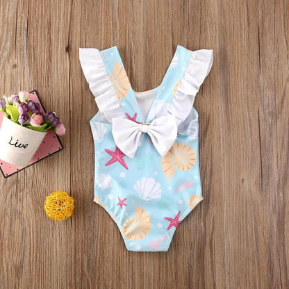 Kids Baby Girl Swimsuit Toddler Bikini Bow Swimwear Beach Bathing Beach Bodysuit Suit