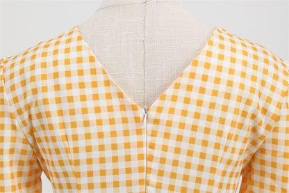 Womens Vintage Checkered Dresses