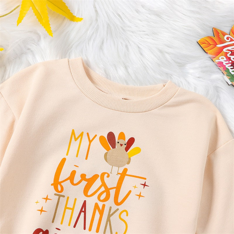 Girl's & Boy's *My First Thanksgiving* Long Sleeve Onesies