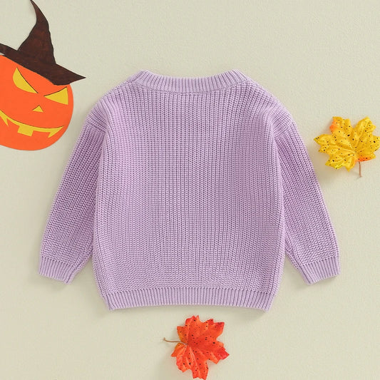 Girl's Embroidered "You-Go Ghoul" Halloween Sweaters