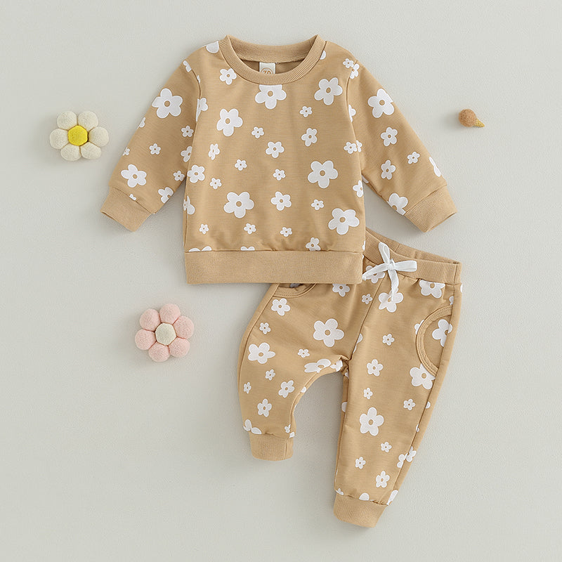 2-Piece Fall Outfits! Girl’s & Boy’s Long Sleeve Flower, Hoodies & Pants Sets