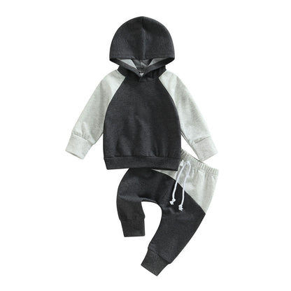 2-Piece Fall Outfits! Boy’s Long Sleeve Hooded Sweatshirts & Pants Sets