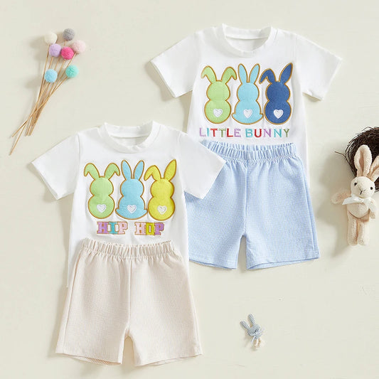 Boy's Easter Bunny T-Shirt & Shorts Sets