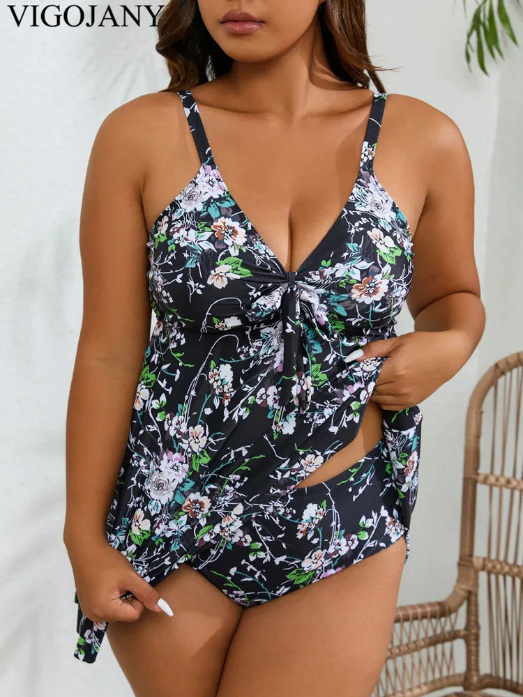 2 Piece PLUS Tankini Swimsuit