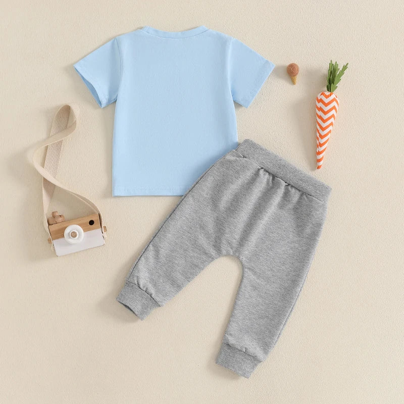 Boy's Easter Bunny T-shirt Pants Sets