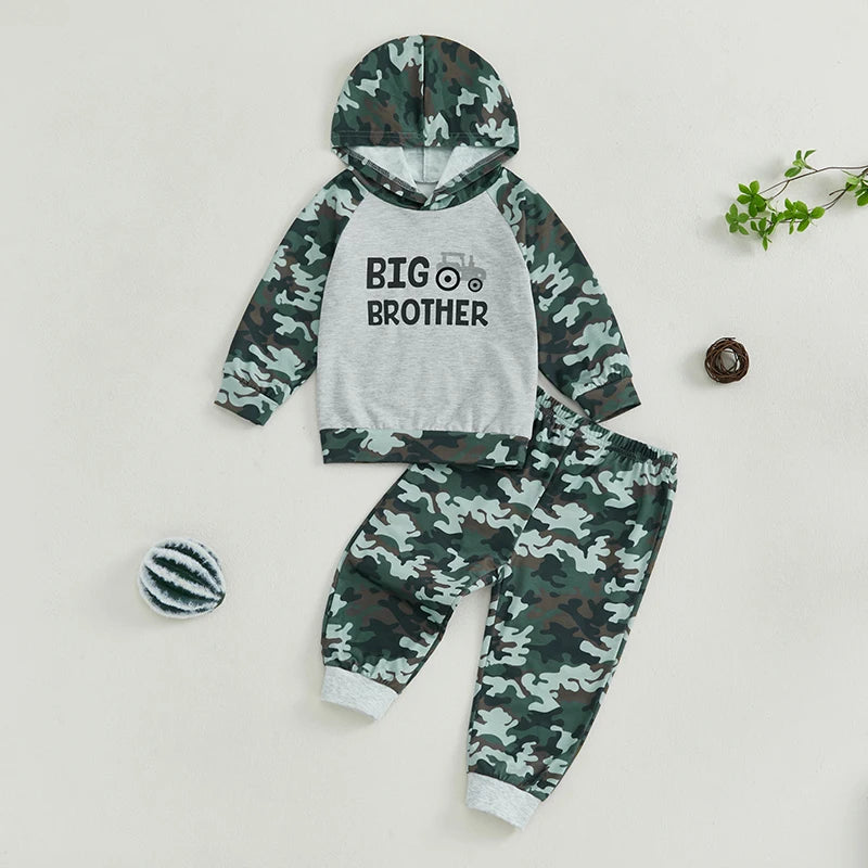 2-Piece Fall Outfits! Boy’s Long Sleeve Hooded Sweatshirts & Pants Sets