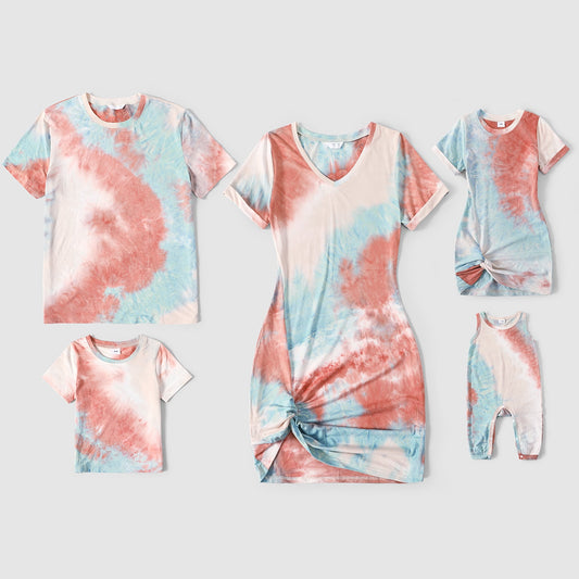 Family Matching! Tie-Dye Dresses, Rompers & T-shirts