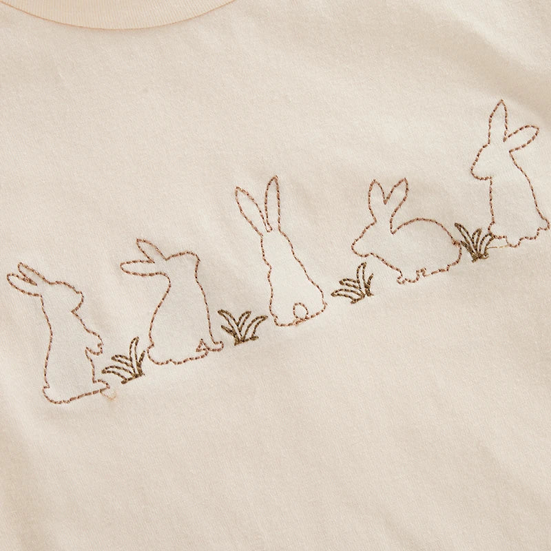 Girl's Embroidered Easter Bunny Onesies