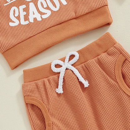 2-Piece Halloween Outfits! Boy's & Girl's "Spooky Season" Pumpkin Sweatshirt & Pants Sets