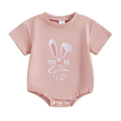 Girl's Embroidered Easter Bunny Onesies