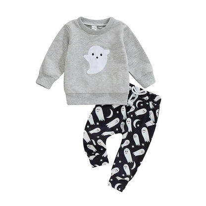 2-piece Halloween Sets! Girl's & Boy's Ghost / Pumpkin Sweatshirt & Sweatpants