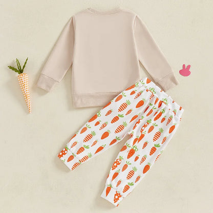 Boy's Easter Sweatshirt & Carrot Pants Sets