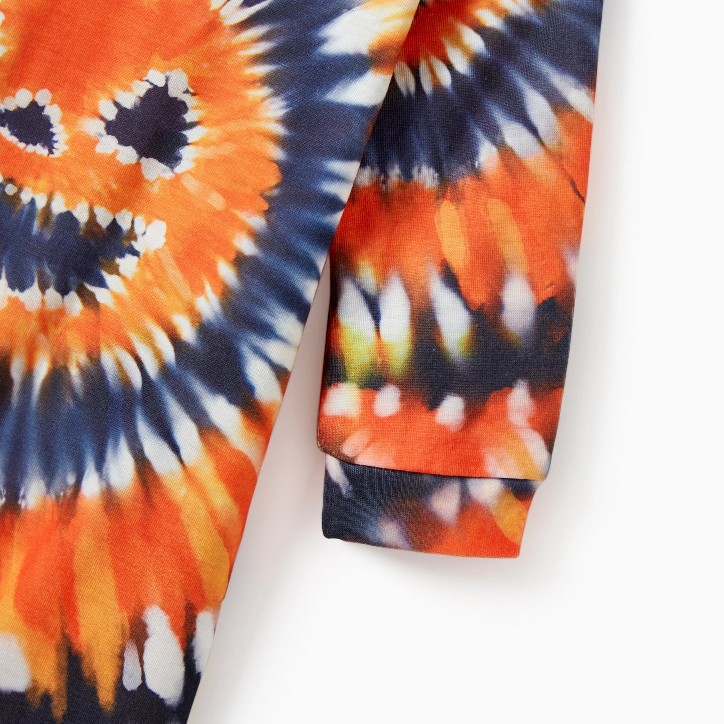 Family Matching! Orange Tie-Dye Halloween Pumpkin Pajama Sets