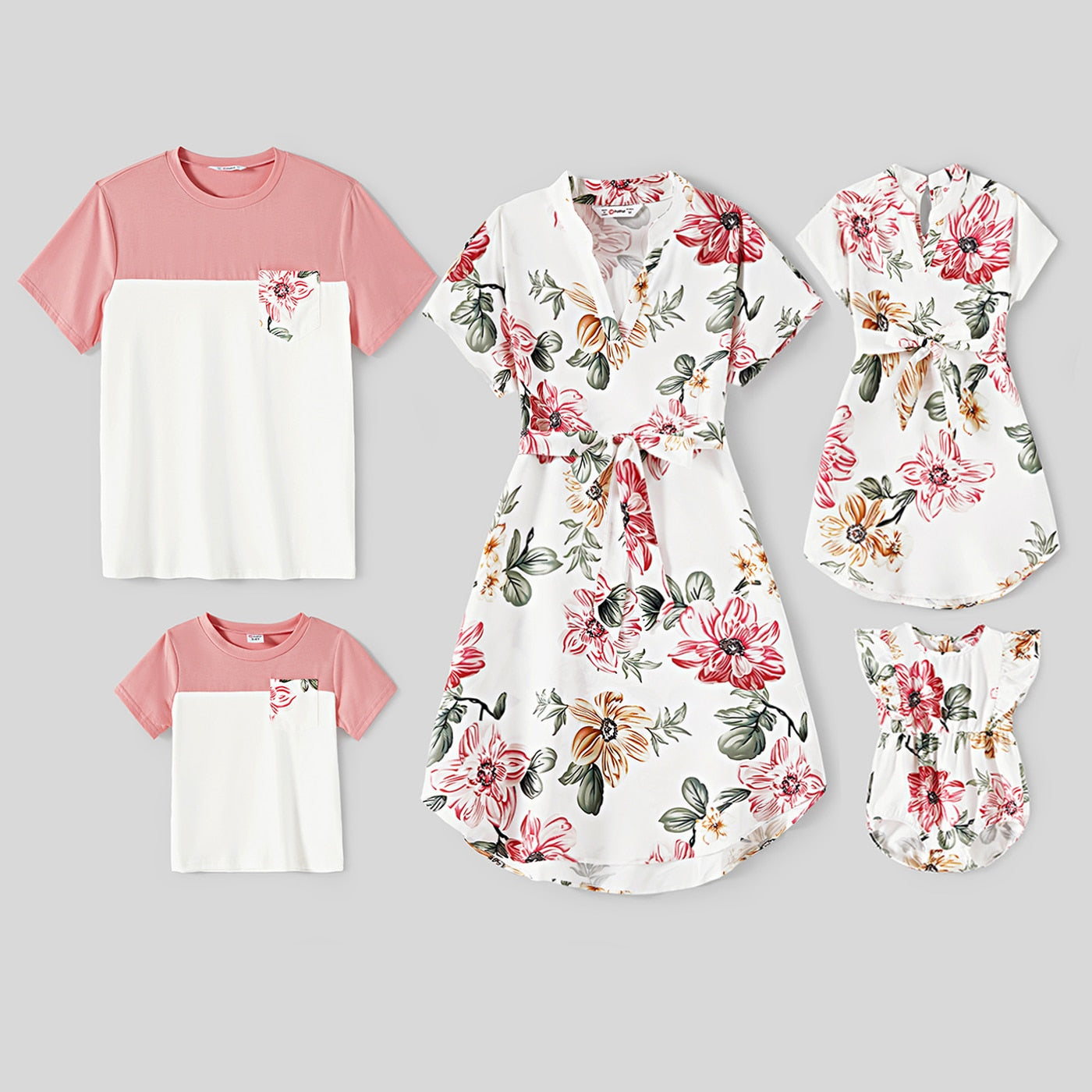 Family Matching! Floral Dresses, Rompers, & Short-Sleeve T-shirts