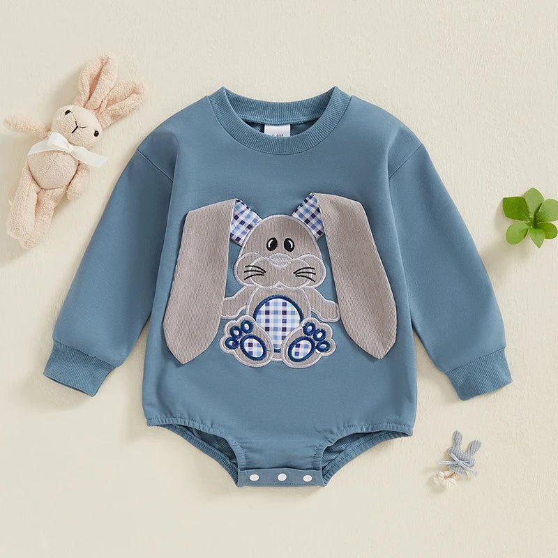 Girl's & Boy's Embroidered Easter Bunny Onesie Sweatshirts
