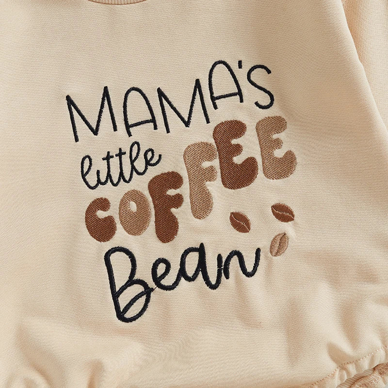 Boy's & Girl's "Mama's Little Coffee Bean" Sweatshirt Rompers
