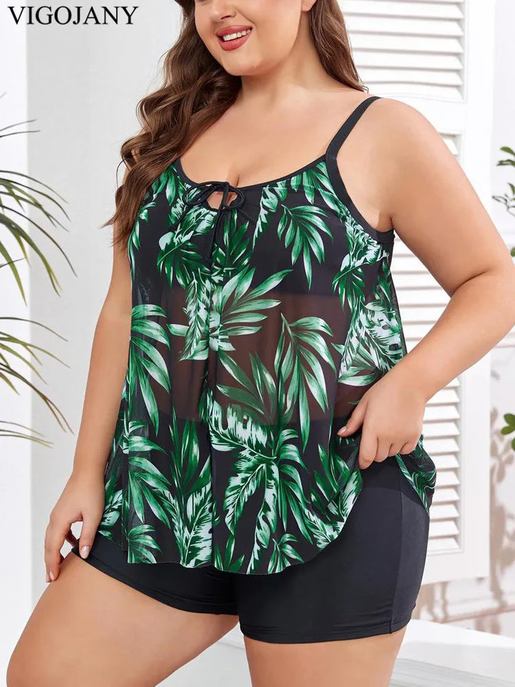 2-piece Plus Tankini Swimsuit